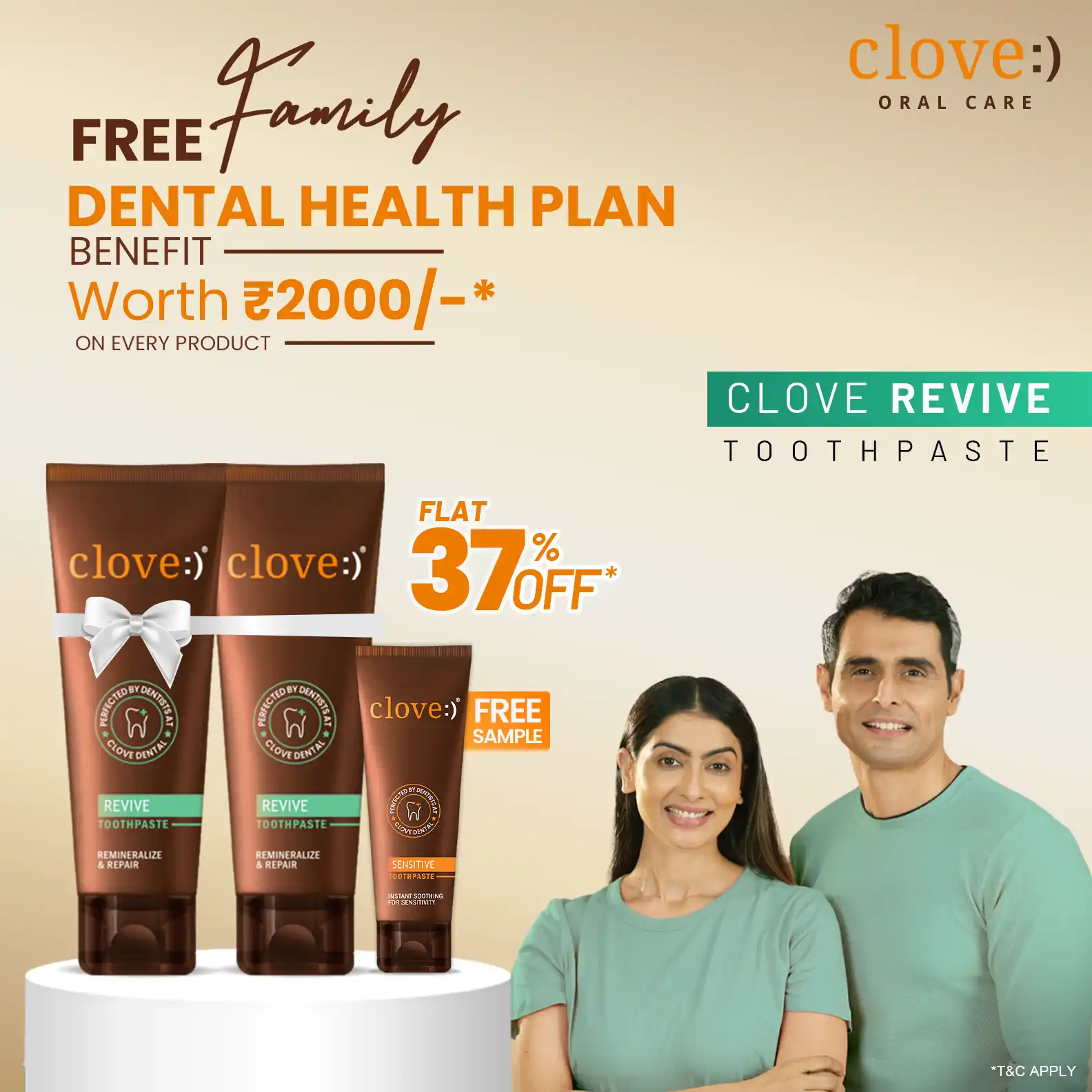 Buy Clove Revive Toothpaste (Pack of 2) & Get Free 40gm Sensitive Sample
